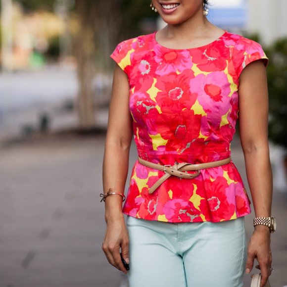 Ann Taylor LOFT | Floral Peplum Top - Picture 2 of 6